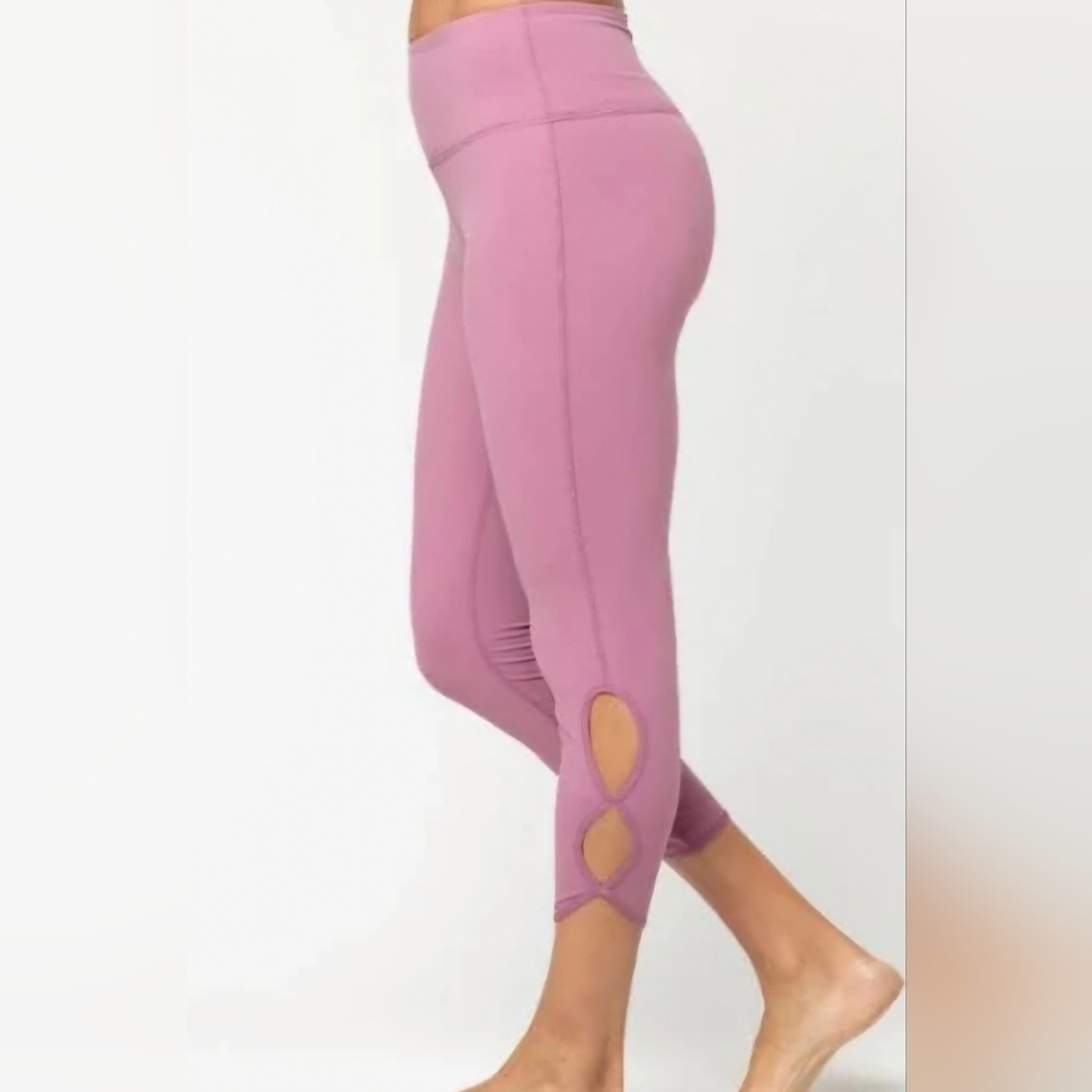 NWOT | Bordeaux | Whisper | Milan 7/8 High-Waisted Leggings | M | Mauve Pink - Picture 2 of 8